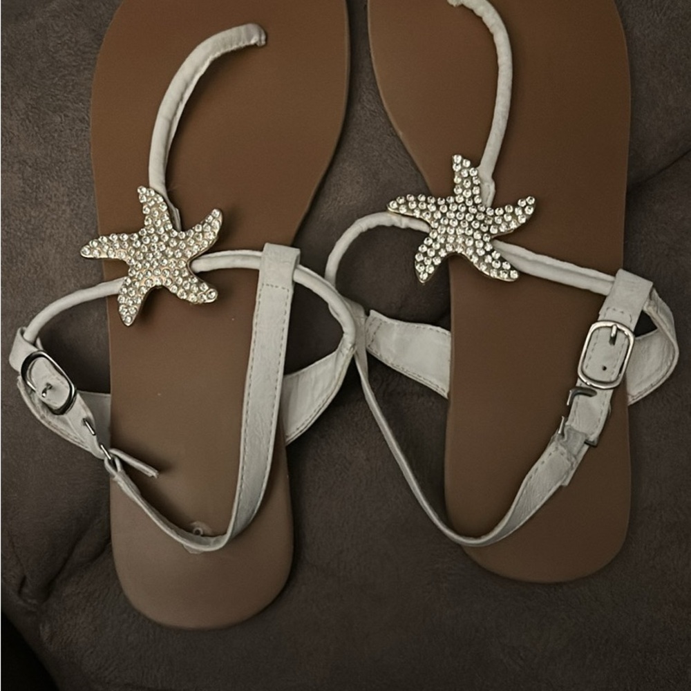 Elegant White Starfish Sandals